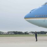 President Trump arrives at JBA from NYC