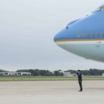 President Trump arrives at JBA from NYC