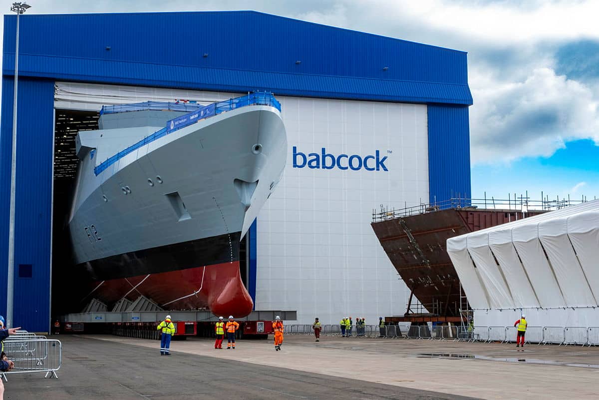 Type 31 frigate HMS Venturer is unveiled at Rosyth Dockyard in Scotland