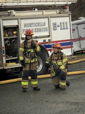 Preparing to enter and fight the fire with my partner and son.