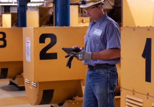 Amentum Technician Williams Performing Planned Maintenance on Generators